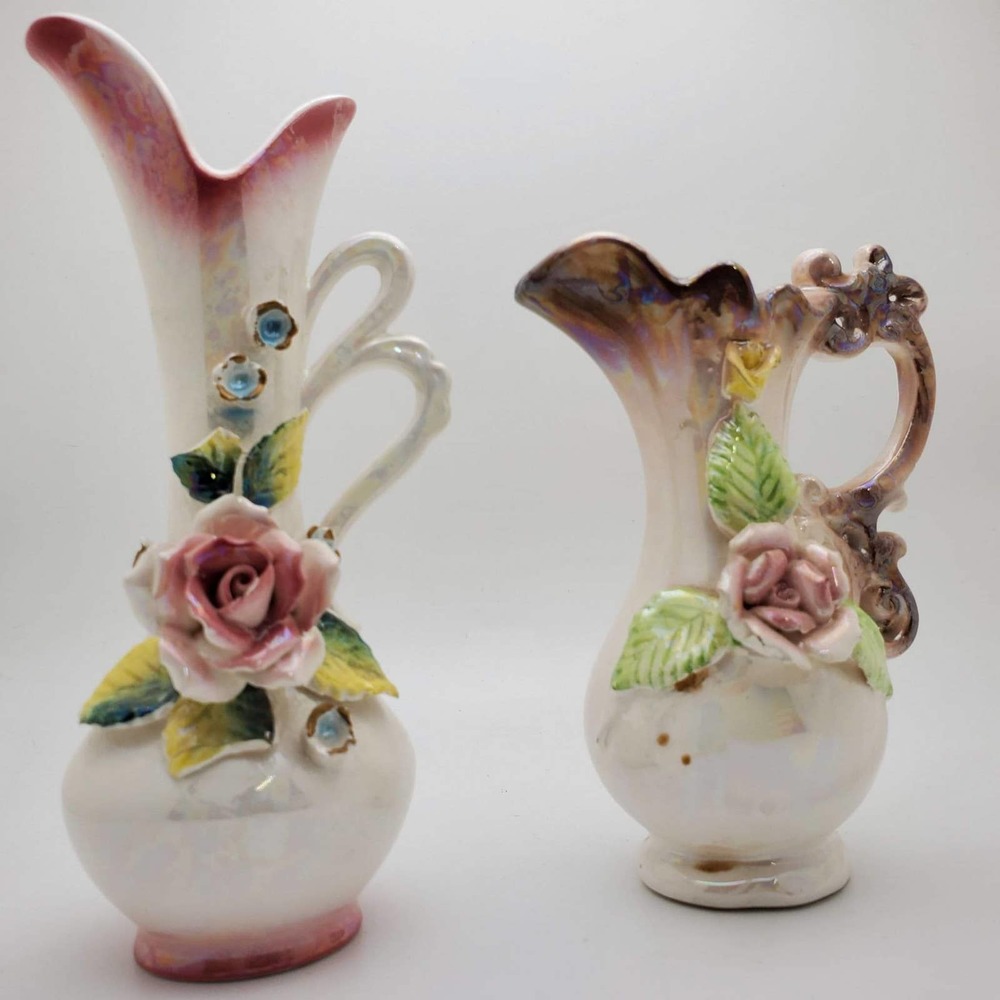 L'amour Hand Painted Miniature Vase Set Japan